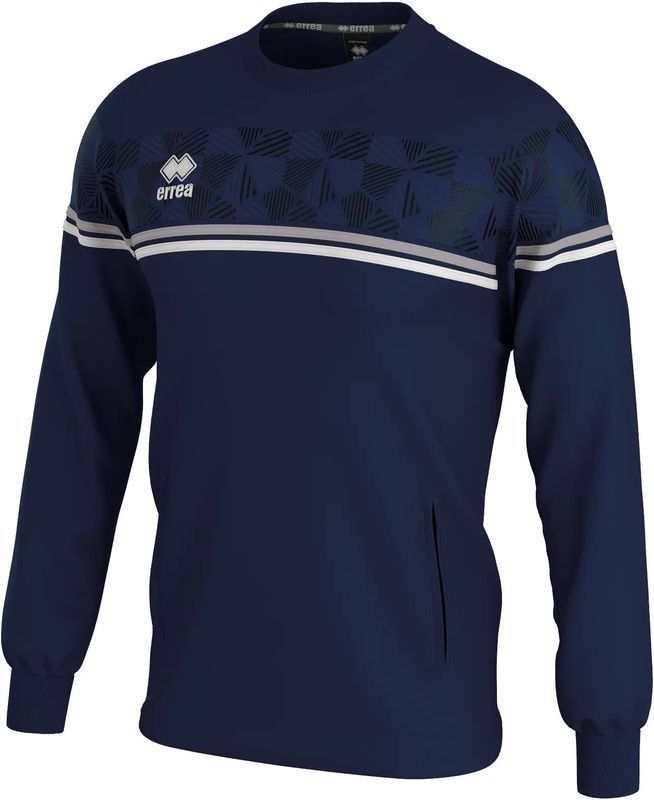 Errea - Davis - Sweatshirt - Kind - Geribde Hals en Manchetten - Zijzakken met Rits