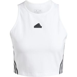 adidas - W FI 3S TANK - Tanktop - Wit - Slim Fit - Sportief