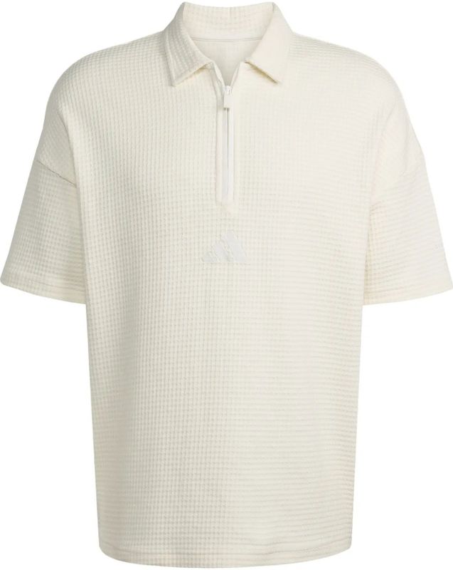 adidas SPORTSWEAR - Functioneel Shirt - Wit - Halve Rits - Losse Pasvorm