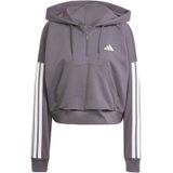 Dames Sweater met 1/4 rits en capuchon adidas Essentials 3-Stripes French Terry