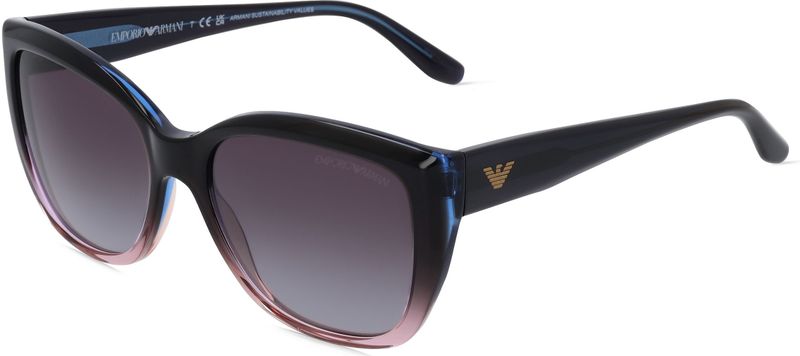 Emporio Armani EA 4198 Damen-Sonnenbrille Vollrand Butterfly Acetat-Gestell, Blau