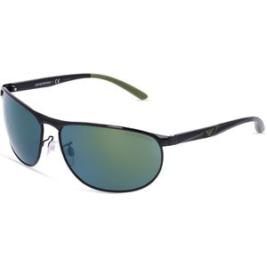 Emporio Armani EA2124 Herren-Sonnenbrille Vollrand Oval Metall-Gestell, Schwarz