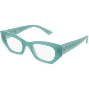 Ray-Ban 0RX7330 ZENA Unisex-Brille inkl. Gläser Vollrand Eckig Acetat-Gestell 49mm/22mm/145mm, grün