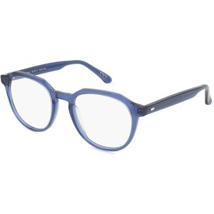 Fielmann AB 007 CL Unisex-Brille inkl. Gläser Vollrand Panto Acetat-Gestell 50mm/19mm/140mm, blau