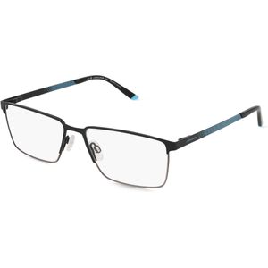 Jaguar 3634 Herren-Brille inkl. Gläser Vollrand Eckig Edelstahl-Gestell 57mm/16mm/145mm, schwarz