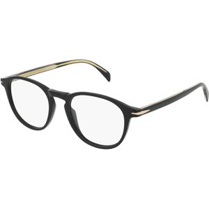 David Beckham DB 1018 Herren-Brille inkl. Gläser Vollrand Rund Acetat-Gestell 49mm/20mm/150mm, schwarz