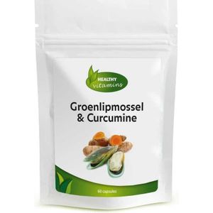 Groenlipmossel en Curcumine met Zwarte besblad | 60 capsules ⟹ Vitaminesperpost.nl