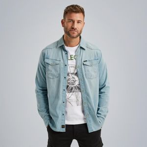 PME Legend Denim shirt met comfort stretch