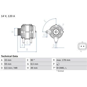 Dynamo / Alternator BOSCH 0 986 045 241