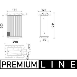 Intercooler, inlaatluchtkoeler MAHLE CI 642 000P