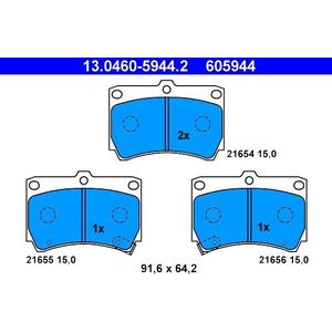 Remblokkenset, schijfrem ATE 13.0460-5944.2