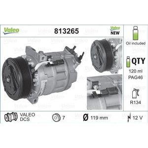Compressor, airconditioning VALEO 813265