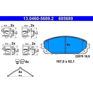 Remblokkenset, schijfrem ATE 13.0460-5689.2