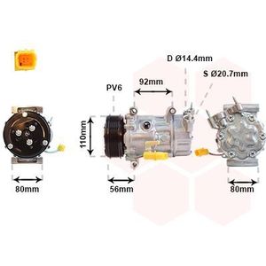 Compressor, airconditioning VAN WEZEL 0600K416