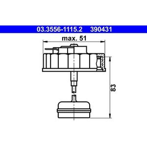 Dop, remvloeistofreservoir ATE 03.3556-1115.2