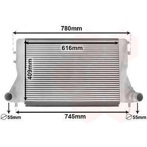 Intercooler, inlaatluchtkoeler VAN WEZEL 03004386