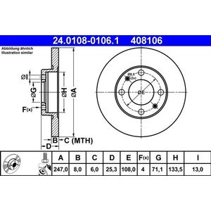 Remschijf ATE 24.0108-0106.1