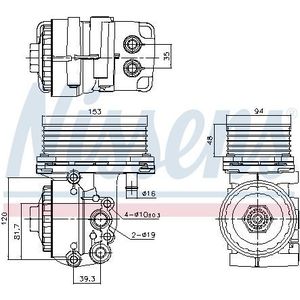 Oliekoeler, motorolie NISSENS 91327