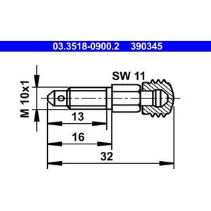 Ontluchtingsschroef / -nippel ATE 03.3518-0900.2