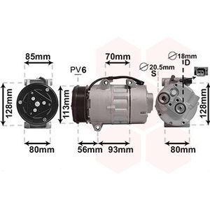 Compressor, airconditioning VAN WEZEL 1800K416