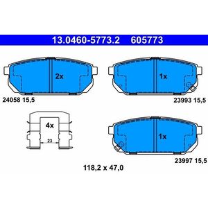Remblokkenset, schijfrem ATE 13.0460-5773.2