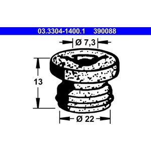 Plug, remvloeistofreservoir ATE 03.3304-1400.1