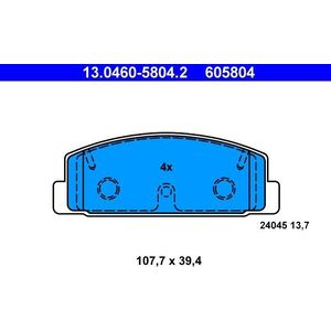 Remblokkenset, schijfrem ATE 13.0460-5804.2