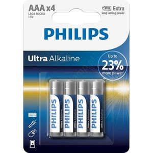 Philips Ultra Alkaline AAA (4x) | LR03E4B/10