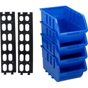 Kinzo Stapelbare Bakjes Blauw - 4 Stuks