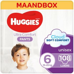 Huggies Ultra Comfort Luierbroekjes Maat 6 (15 - 25 Kg) - 108 Stuks Maandverpakking