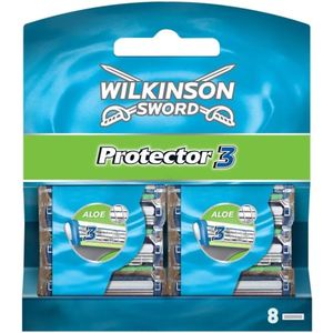 Wilkinson Sword Protector 3 Scheermesjes voor heren, 8 stuks