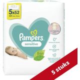 Pampers Babydoekjes Sensitive Voordeelverpakking - 5x 52 stuks