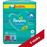 Pampers Babydoekjes Fresh Clean Voordeelverpakking - 5x 52 stuks