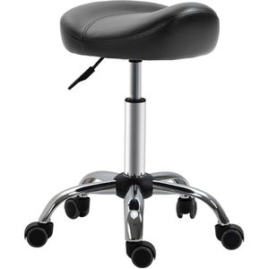 Rollhocker Höhenverstellbar Arbeitshocker mit Rädern für Massage Schwarz