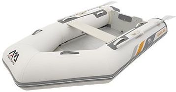 Aqua Marina Deluxe Schlauchboot 250x129 cm mit verstärktem Hochdruck-PVC-Gewebe Reparaturset Handpumpe Sitzbank Transporttasche Paddel Weiß