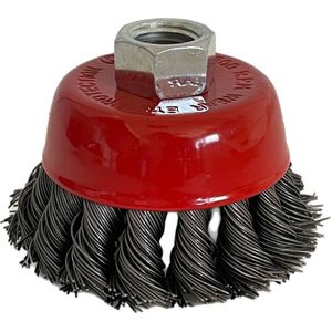 Topfbürste Drahtbürste 125mm Bürste gezopft Winkelschleifer 1x