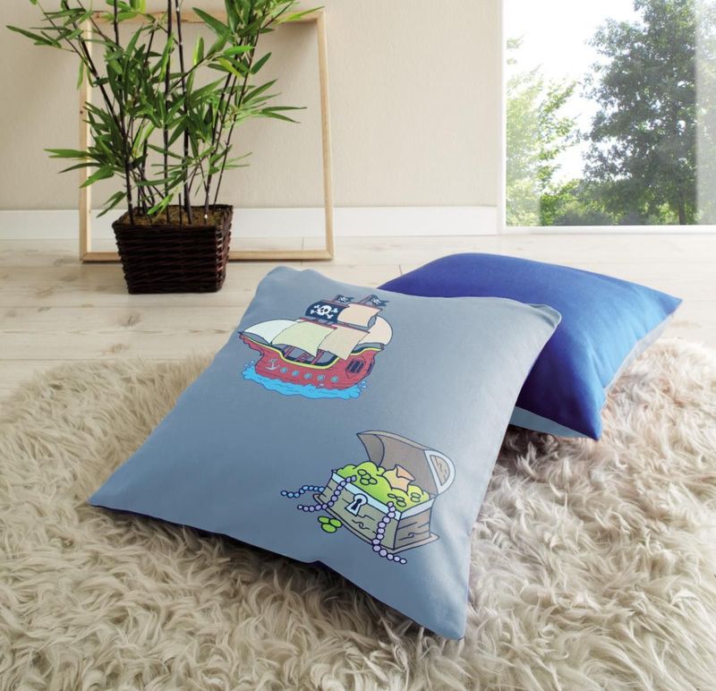 Kissen-Set ""Pirat hellblau-dunkelblau