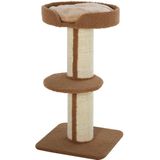Katzenbaum Spielbaum Kratzstamm mit Plattform Sisal E1 Spanplatte Plüsch Hellbraun 45 x 45 x 91 cm