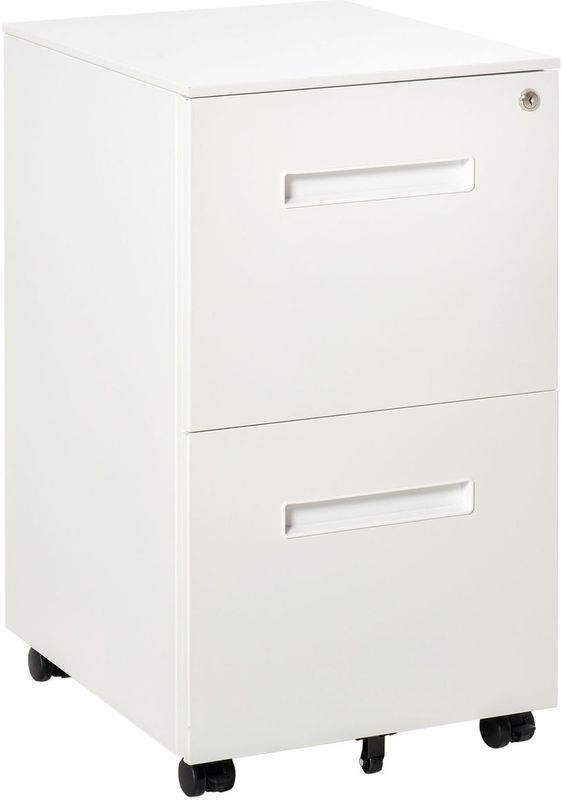 Rollcontainer Aktenschrank mit 2 Schubladen Abschließbarer Rollschrank