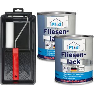 Premium Fliesenlack Fliesen Lack  Fliesenfarbe Lackierset Anthrazitgrau - Glänzend
