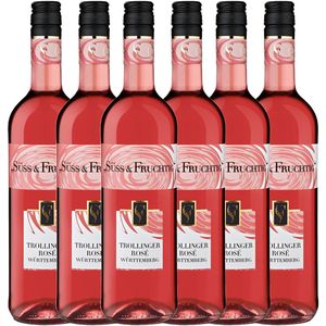 Süss & Fruchtig Trollinger Rosé Qualitätswein süß 0,75L 6er Karton
