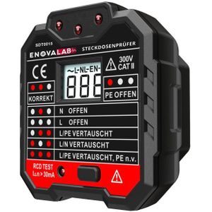 Steckdosentester SDT0015 mit RCD-Prüfung und LCD