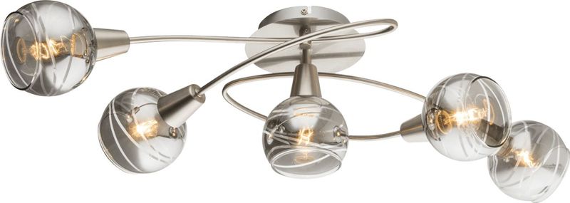 Lighting - ROMAN - Deckenleuchte Metall Nickel matt, 5x E14 LED