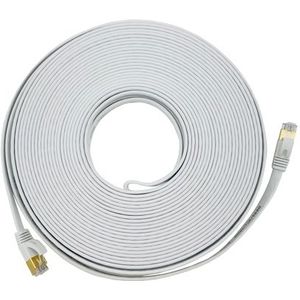 CAT7 Patchkabel Netzwerkkabel weiß 20m flach