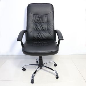 Höhenverstellbarer Bürostuhl mit Armlehne, ca. 68 x 69 x 113-123 cm  - Schwarz in Lederoptik