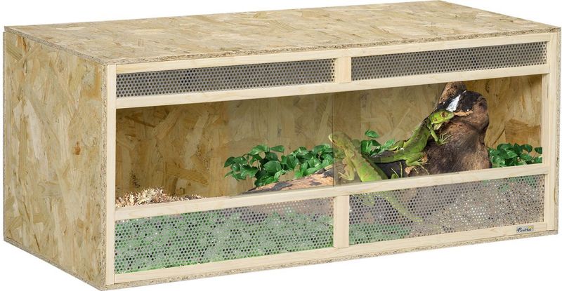 Terrarium für Reptilien Reptil Fütterungsbox mit Netzbelüftung Schiebetür