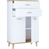 Seitenschrank ""Landos"" Weiß/Honig-Eiche