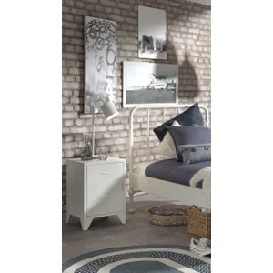BRONXX Nachtkonsole im Industrial-Look Weiß matt