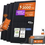 SOLARWAY Balkonkraftwerk 2000 Watt | Anker Solix PRO 1,6 kWh | Bifazial inkl. App & WiFi | Komplett