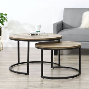Couchtischset Christchurch - Schwarz/Holz